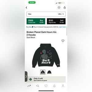 Broken Planet “Dark Hours” hoodie